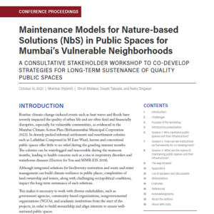 Maintenance Models for Nature-based Solutions (NbS) in Public Spaces for Mumbai’sVulnerable Neighborhoods